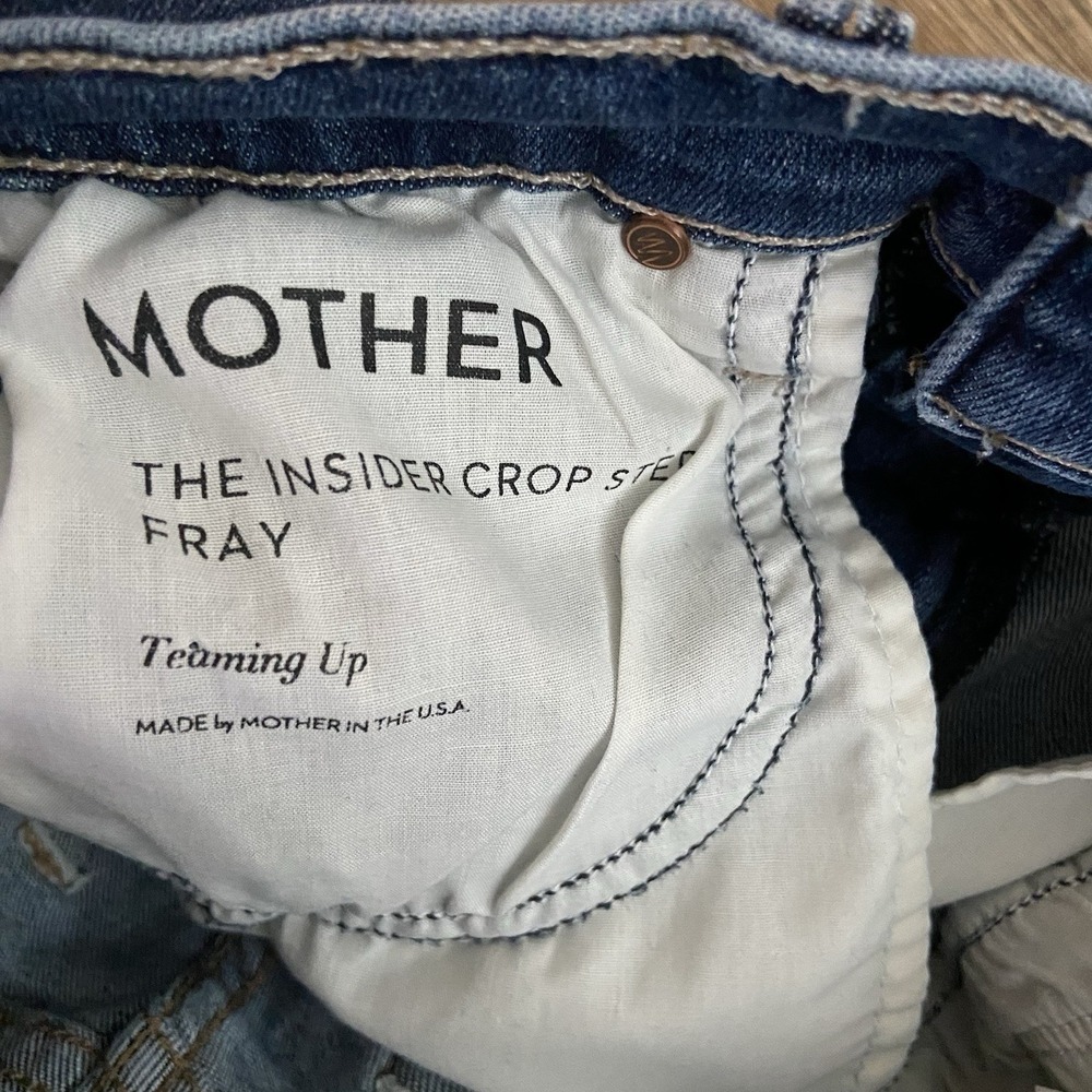 MOTHER The Insider High Rise Crop Step Fray Bootcut Jeans size 25 in Teaming Up - Picture 8 of 12